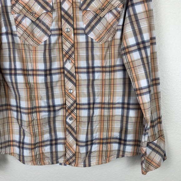 True Religion Plaid Flannel Western Pearl Snap Button Shirt - Picture 3 of 9
